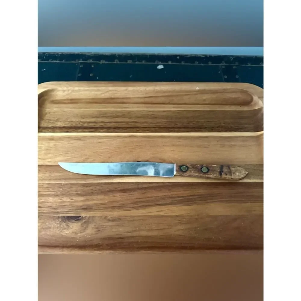 Vintage Stanley Tools Stainless Steel Carving Knife Wood Handle